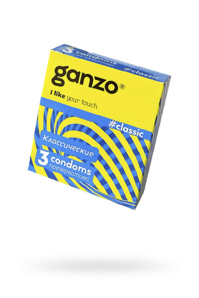Презервативы Ganzo №3, классические,двойная смазка, 18,5 см, 5,2 см