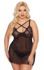 Ночная сорочка и стринги SoftLine Collection Cornelia, черный, XL