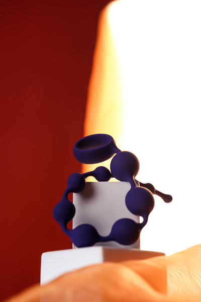 Анальная цепочка TOYFA ToDo  GRAPE, силикон, фиолетовая, 35 см, Ø 2,7 см